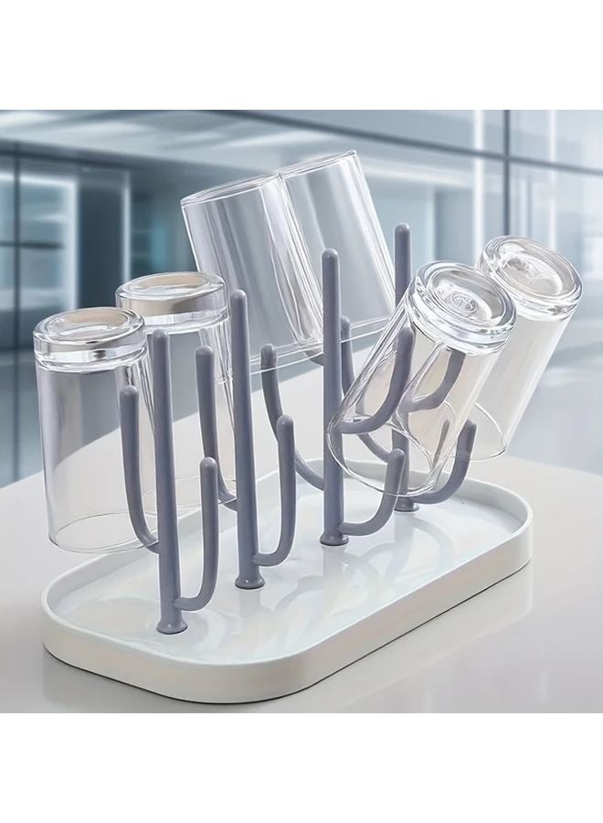 White Drying Rack Adjustable Vertical Bottle Cup Organizer Space Saving Storage - Image 5